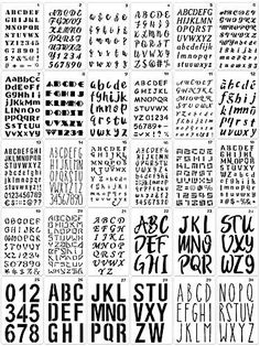 an assortment of different types of letters and numbers in various styles, sizes and colors