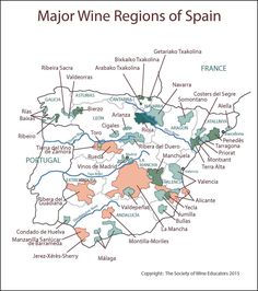 map of major wine regions of spain