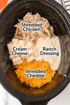 ingredients for shredded chicken in an instant pot