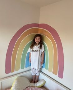 Pastel Rainbow Decor, Watercolor Rainbow Wall, Rainbow Mural, Watercolour Rainbow, Rainbow Bedroom, Rainbow Decal, Rainbow Wall Decal, Rainbow Room, Wall Stickers Bedroom