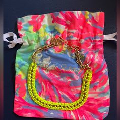 New Without Tags Lilly Pulitzer Neon Yellow Margarita Choker Necklace In Metallic Gold. Super Cute But Have Not Worn. Retailed For $48. Please Ask Any Questions! Neon Yellow Summer Beach Jewelry, Handmade Yellow Necklaces For Vacation, Yellow Necklaces For Beach Occasion, Yellow Necklaces For Beach, Handmade Yellow Necklace For Vacation, Casual Yellow Necklace For Gift, Yellow Necklaces For Summer Gifts, Trendy Yellow Necklaces For Beach, Trendy Yellow Necklace For The Beach