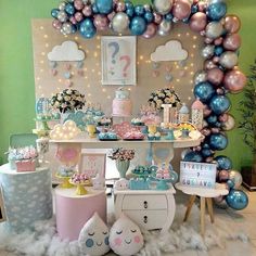 an image of a birthday party with balloons and decorations