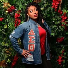 Style and fashion is a MUST when you're a part of the great Delta Sigma Theta Sorority Inc.! Denim is a staple in most of our lives, so make it bold with DST Greek Letters with this distressed denim jacket! Spring Denim Outerwear For College, College Denim Jacket For Fall, Fall Denim Jacket For College, Spring Long Sleeve Denim Jacket For College, Casual Spring Denim Jacket For College, Spring Cotton Denim Jacket For College, Theta Sorority, Delta Sigma Theta Sorority, Kappa Alpha Psi