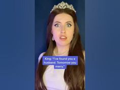 a woman wearing a tiara and looking at the camera with an awkward message on her face