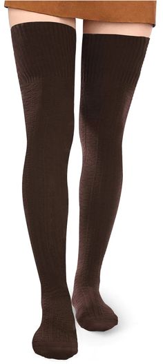 Size: One SizeMaterial: 20% Stretchy Yarn, 80% cottonMachine WashPacking List:1*pair of Thigh High Socks Brown Thigh High Socks, Brown Socks For Fall Stocking Stuffer, Casual Fitted Brown Socks, Casual Brown Knee-high Socks For Fall, Brown Knee-high Socks For Winter, Brown Stretch Socks For Winter, Brown Thigh High Stretch Legwear, Brown Stretch Thigh-high Legwear, Brown Knee-high Winter Socks