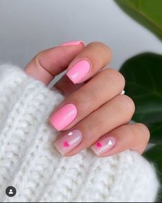 Cute Easy Nail Designs, Cute Pink Nails, Pink Gel Nails, Pink Manicure, 2024 Nails, Cute Simple Nails, Pink Gel