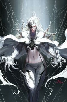 the cover to spider - man's edge of vennverse, featuring an evil woman