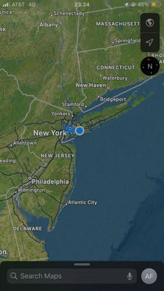 an iphone screen showing the location of new york