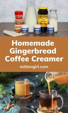 homemade gingerbread coffee creamer with ingredients to make it