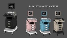 three different types of machines are shown in this image with the words baby ultrasound machine