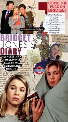 collage of images from the movie bridget jones'diary