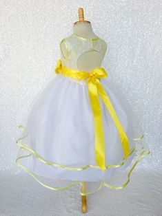 Sleeveless Summer Yellow Lace Satin Bias White Skirt Dress Spring Easter Flower Girl Wedding Junior Infant Fall Holiday Graduation Birthday - Etsy Easter Flower, Flower Girl Wedding, Coral Lace, Summer Yellow, Burgundy Lace, Wedding Flower Girl, Yellow Lace, Dress Spring, Spring Easter