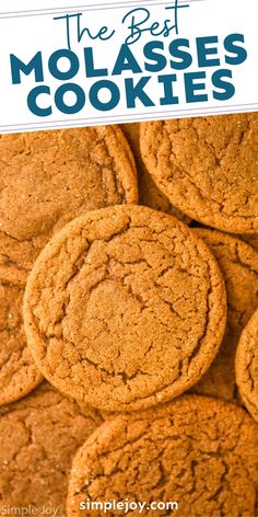 the best molassses cookies recipe with text overlay