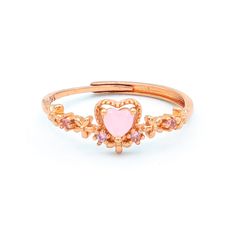 Details: 18K Gold Plated / 18K Rose Gold Plated Adjustable Size Anti-tarnish, anti-allergy, nickel-free. Designed in USA Checkout Page, Goddess Jewelry, Rose Gold Pink, Colorful Heart, The Ring, 18k Rose Gold, Rose Gold Plates, Rose Gold Ring, Allergies