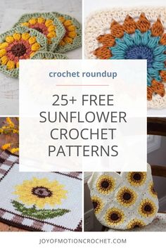 crochet roundup with sunflowers on it