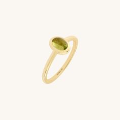 Peridot Bezel Solitaire Ring in Gold Green Peridot, Gold Decor, Stackable Rings, Signet Ring, Bezel Setting, Solitaire Ring, Ring Bracelet, Rings Statement, Wedding Rings Engagement