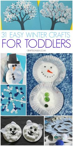 paper plate crafts for toddlers with snowmen and trees