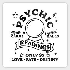 psychic reading is only $ 5 95 love fate destiny - square sticker