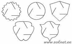 four different shapes to make the shape of a leaf and flower, with one side cut out