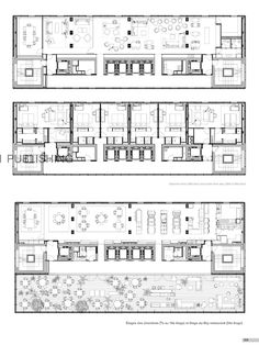 the floor plan for an office building with three levels and four rooms, all in different sections