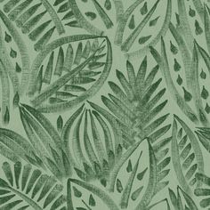 Tempaper's green grove Canvas Palm peel and stick wallpaper with green hand brushed leaves. Palm Green, Palm Wallpaper, Vinyl Rug, Matte Paint, Temporary Wallpaper, Organic Lines, Botanical Beauty, Wallpaper Calculator, Burke Decor