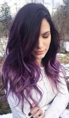 purple ombre hair looks so dope! 💫 [ black brown purple ] Trendy We Fryzurach, Purple Ombre Hair, Brown Ombre Hair, Ombré Hair, Hair Color Purple, Have Inspiration, Ombre Hair Color, Purple Ombre, Hair Color Balayage