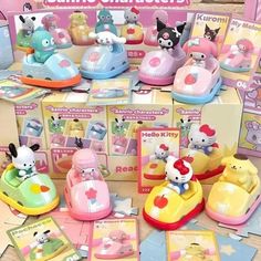 the hello kitty toys are on display for kids to play with in their own home