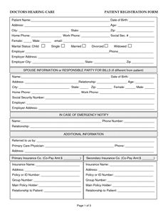 an application form for doctors to use the patient information card in order to be taken