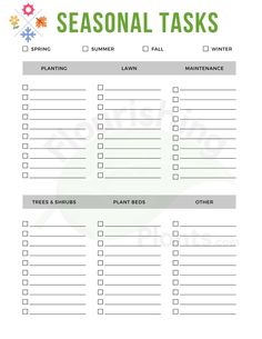 the printable seasonal tasks list