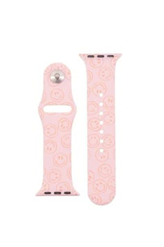 Bring style to your Apple watch with a Walli watch band. Our watchbands are made of high-quality silicone for comfortable wear all day. Pair this band with a coordinating All Smiles case and wrist lanyard! Strap Design: Light bubblegum pink with peach orange smiley faces Size: 38mm-42mm - Fits wrists 5.5-7" longSize: 44mm-49mm - Fits wrists 6-7.5" long Pink Apple Watch Bands, Apple Watch Bands Preppy, Preppy Apple Watch Bands, Apple Watch Bands Aesthetic, Preppy Apple Watch, Fun Beauty Products, Pink Apple Watch Band, Cute Apple Watch Bands, Volleyball Bag