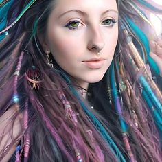 Ai dread art Purple Black Hair, Festival Braid, Dreadlocks Braids, Springfield Oregon, Goddess Vibes, College Beauty, Black Hair Extensions