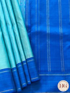 This stunning Pure Kanjeevaram Silk saree combines rich sky blue and dark blue colors for a beautiful look. It's luxuriously soft to the touch and crafted with the finest quality of silk for a unique look. It's sure to be a special addition to any wardrobe. Saree comes with a blouse piece. Fall and pico done. Saree comes with a fully stitched blouse For saree video please connect with us on whatsapp @469-937-0606 Ready to be shipped in USA from San Diego, California. All pictures are original pictures. Colors may slightly vary due to pic resolution. Sky Blue Color Combinations, Blouse For Saree, Kanjeevaram Silk Saree, Blue Combination, Blue Color Combinations, Unique Blouse Designs, Unique Blouse, Stylish Sarees, Dark Blue Color