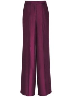 burgundy lyocell pressed crease concealed front fastening two side inset pockets two rear welt pockets wide leg Elegant Burgundy High-waisted Wide Leg Pants, Silk Wide Leg Pants For Work, Formal Silk Straight Leg Wide Pants, Formal Silk Wide Leg Pants, Luxury Silk Wide Leg Pants, Luxury Wide Leg Pants With Pockets, Silk Wide Leg Pants With Pressed Crease, Evening Wide Leg Pants With Pressed Crease, Luxury Wide Leg Trousers With Pressed Crease