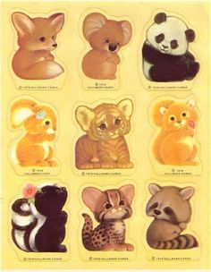 an animal sticker sheet with different animals on it