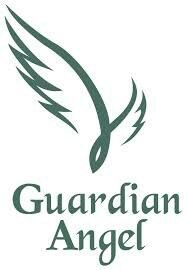 the logo for guardian angel, which is designed to look like an eagle's head