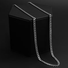 The Stainless Steel Diamond Cut Curb Chain Necklace is nothing short of a classic. Made with premium polished stainless steel in a classic diamond cut curb chain design, this chain necklace is a staple piece to keep in your collection. The curb chain necklace is great for wearing alone, layering with other necklaces, and even adding personal pendants for a unique touch. This chain is available in a variety of widths, you can choose a smaller width for a minimalist look, or choose a larger width Stainless Steel Figaro Chain Necklace, Mop Jewelry, Biker Chain, Mens Silver Jewelry, Figaro Chain Necklace, Biker Jewelry, Curb Chain Necklace, Necklace Collection, Jewelry Accessories Ideas