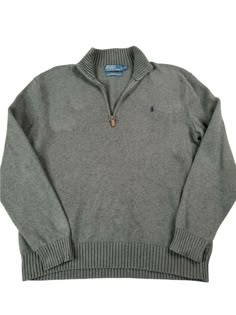 Mens POLO RALPH LAUREN Green/ Gray Color Sweater Size XL Blue Pony 100 % Cotton Zip. No holes rips or stains good color Measurements are in the pictures any question please just ask. Mens Polos, Ralph Lauren Jacket, Mens Quarter Zip, Lauren Green, Ralph Lauren Sweater, Green Sweater, Long Sleeve Polo, Cute Everyday Outfits, Everyday Outfits