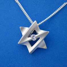 Star of David Sterling Silver, Magen David with CZ, Galaxtica Jewish Star Pendant with Chain, from o Jewish Star, Pendant With Chain, Men Ring, Star Of David, Philadelphia Pa, Star Pendant, Milestones, Spring Rings, Geometry