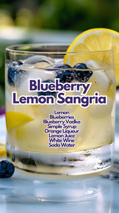 Blueberry Lemon Sangria Blueberry Rosemary Cocktail, Blueberry Lemon Sangria, Lemon Blueberry Cocktail, Lemon Sangria, Lemon Cocktails, Blueberry Sangria