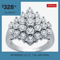 Ring Style: Cluster RingsDiamond Clarity: I3Setting: NickStone Cut: RoundDiamond Color: I-JMetal Color: WhiteRounded Carat Weight: 1/2 Ct. T.w.Care: Wipe CleanStone Type: 23 Natural DiamondAuthenticity: Natural DiamondBirthstone: April BirthstoneMetal: Sterling SilverCountry of Origin: Imported Ring Style, Cocktail Ring, Cocktail Rings, White Diamond, Diamond White, Fashion Rings, Natural Diamonds, Sterling Silver, Ring