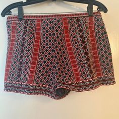 Never Worn, Excellent Condition. Size M But Fits Like A S. Forever 21 Red Summer Bottoms, Red Forever 21 Bottoms For Summer, Red Forever 21 Summer Bottoms, Bohemian Red Shorts, Embroidered Black Summer Shorts, Embroidered Black Shorts For Summer, Embroidered Multicolor Bottoms For Summer, Summer Embroidered Multicolor Bottoms, Embroidered Multicolor Summer Bottoms