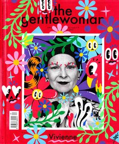 a magazine cover with an image of a woman's face and flowers on it