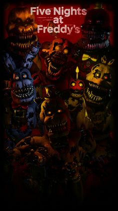 five nights at friedy's poster with creepy faces and demonic heads on it