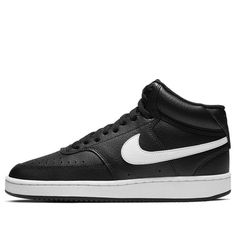 (WMNS) Nike Court Vision Mid CD5436-001 (SNKR/Retro/Skate/Casual/Mid Top/Women's) Nike Court Vision Mid, Nike Court Vision, Court Vision, Mid Top, Nike, Black And White, Sneakers, White, Black