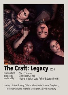 the craft leggy poster with four women in their faces and one man's face painted on