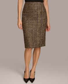 Donna Karan New York Women's Tweed Pencil Skirt - Macy's Copper Autumn, Womens Tweed, Tweed Pencil Skirt, Under Dress, Work Looks, Cashmere Coat, Plus Dresses, Junior Dresses, Donna Karan