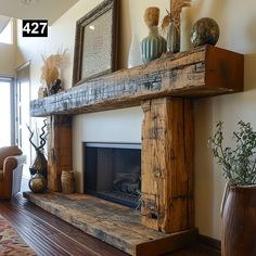 Please do not purchase a Mantel without first filling out the Quote Form and receiving a quote from us. Quote Form: https://form.jotform.com/240524957086059 Embrace the Architectural Grace: Mantels with Wood Beam Legs by Anthony Shields & Sons Inc. Immerse yourself in the beauty of architectural design and rustic elegance with our Mantels with Wood Beam Legs. Each piece is a testament to the timeless appeal of reclaimed wood, transforming storied beams into the centerpiece of your living space. Wood Beam Fireplace, Beam Fireplace, Reclaimed Wood Beams, Wood Beam, Casa Country, Farmhouse Fireplace, Rustic Fireplaces, Faux Fireplace, Diy Fireplace