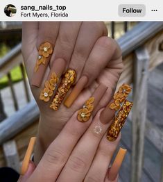 Fall Nails 2023 Acrylic, Medium Fall Nails Acrylic, Thanksgiving Long Nails, Fall Acrilyc Nail Ideas, Long Coffin Fall Nail Designs, Xxl Fall Nails, Fall Rhinestone Nails, Fall Stelito Nails, Fall Nail Designs Coffin Medium