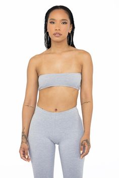 High Quality Bandeau with a front dip Available in black and heather gray Made in USA 95% Cotton 5% Spandex Machine wash Cold water Do not tumble dry Line dry Sporty Gray Stretch Crop Top, Gray Stretch Crop Top For Workout, Gray Stretch Crop Top For Yoga, Gray Athleisure Crop Top For Summer, Stretch Gray Crop Top For Yoga, Gray Fitted Sporty Crop Top, Casual Gray Crop Top For Sports, Sporty Gray Seamless Crop Top, Gray Seamless Sporty Crop Top