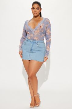 Available In Blue/combo. Bodysuit Deep V-Neck Long Sleeve Lace Trim Floral Print Cheeky Bottom Snap Button Closure Mesh Stretch Final Sale Disclaimer Print Placement May Vary Self: 90% Polyester 10% Spandex Imported | Sweetest Touch Mesh Bodysuit in Blue size XS by Fashion Nova Mesh Bodysuit, Print Placement, Long Sleeve Lace, Deep V Neck, Snap Button, Lace Trim, Final Sale, Fashion Nova, Floral Print